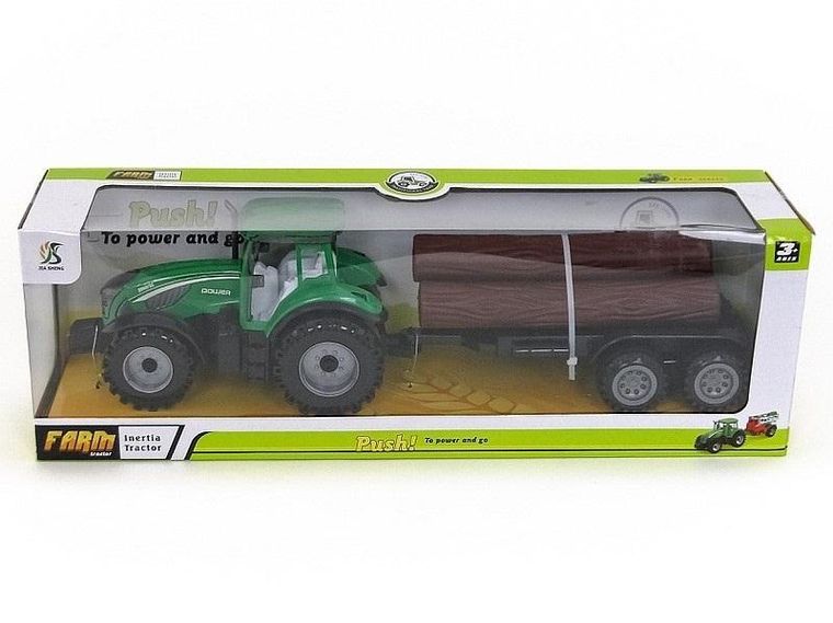 Adar, traktor z przyczepą i drzewem