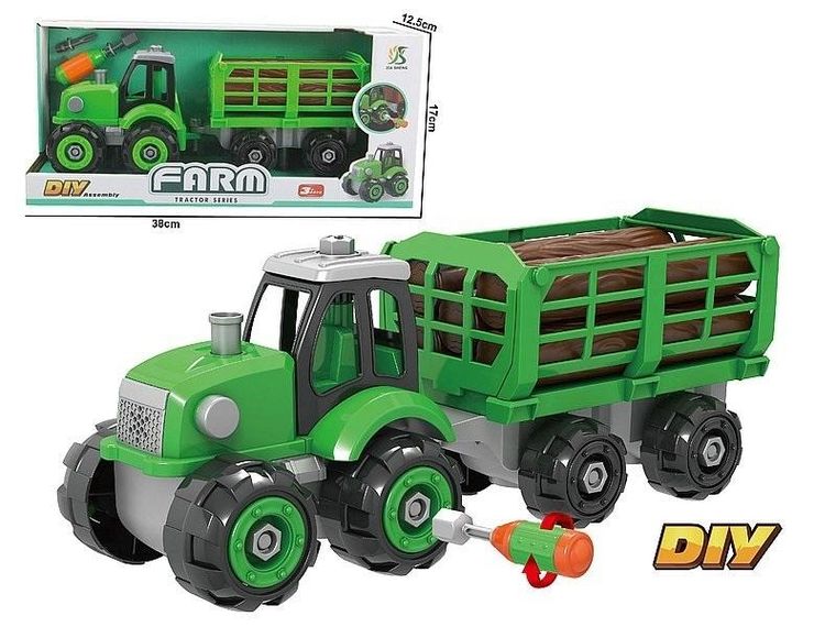 Adar, traktor z przyczepą, pojazd rolniczy do skręcania