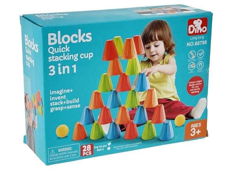 Adar, Układanie kubeczków, gra zręcznościowa, 28 elementów