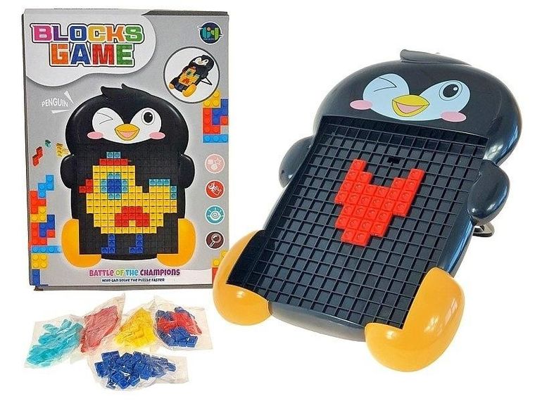 Adar, układanka mozaika, pingwin