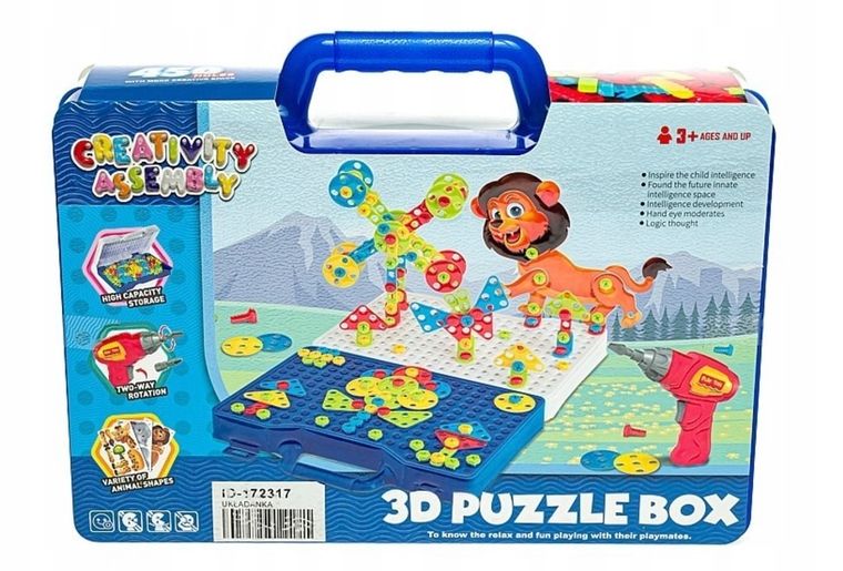 Adar, układanka, puzzle do przykręcania w walizce