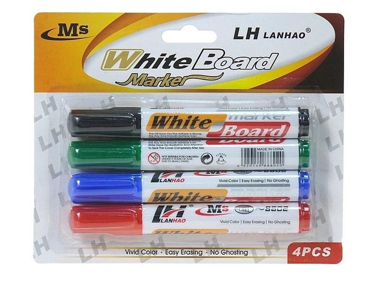 Adar, White board, markery suchościeralne, 4 kolory