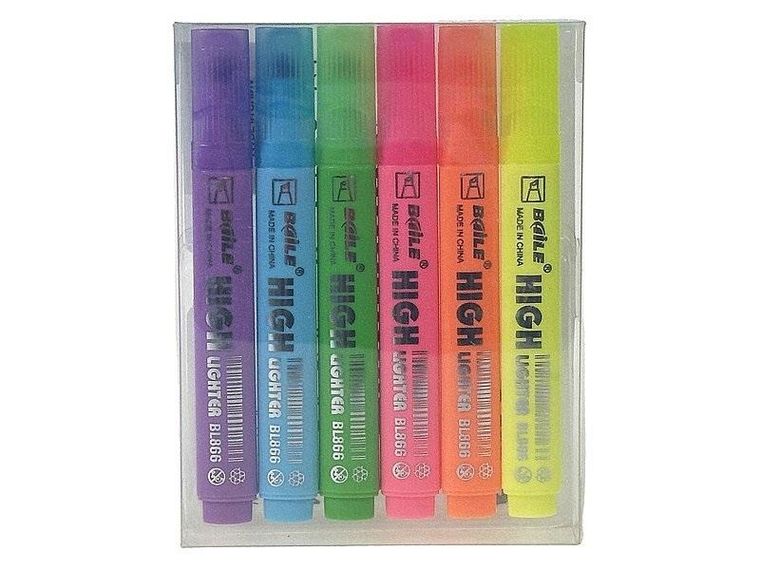 Adar, zakreślacze, fluo, 6 szt.