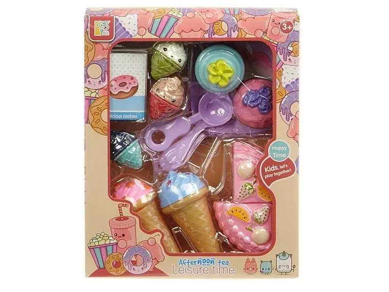 Adar, zestaw deserowy, lody i ciastka