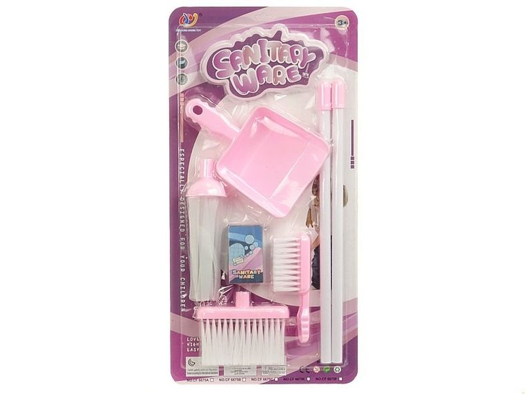 Adar, zestaw do sprzątania, różowy