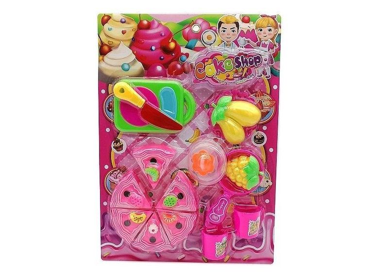 Adar, zestaw kuchenny z tortem, różowy