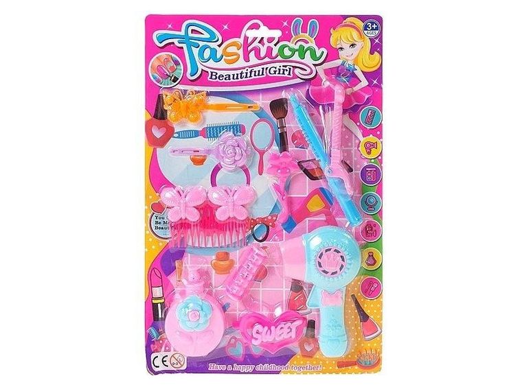 Adar, zestaw piękności z suszarką, różowo-niebieski