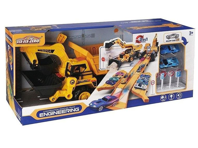 Adarkoparka transformująca z rozkładanym torem i katapultą