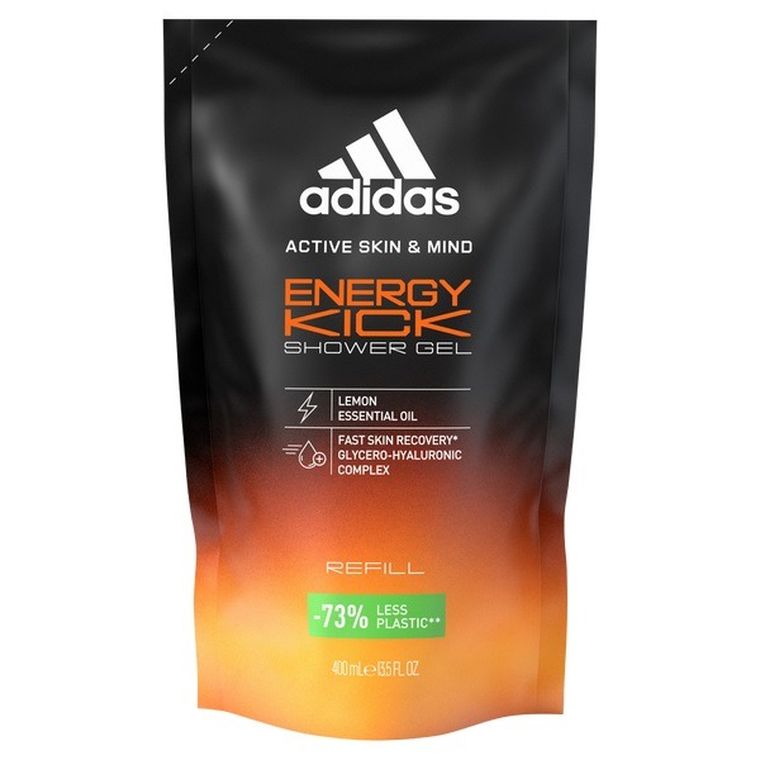 Adidas, Active Skin & Mind Energy Kick, żel pod prysznic dla mężczyzn, refill, 400 ml