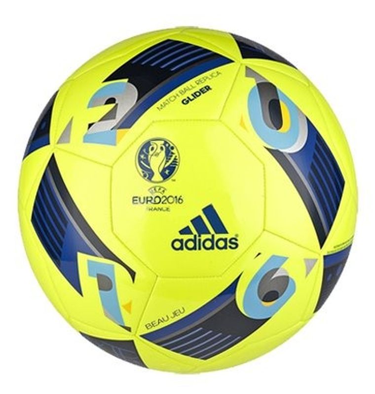 Adidas, Euro 2016, Beau Jeu Glider Yellow, piłka nożna, szyta, rozmiar 4