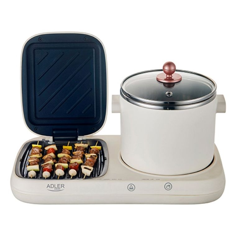Adler, stacja śniadaniowa 2w1, grill i garnek do gotowania