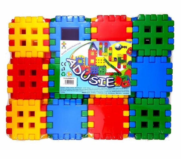 Adusie, klocki konstrukcyjne, wafle, 72 elementy