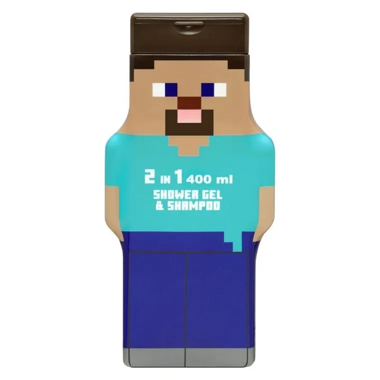 Air-Val, Minecraft, Steve 2in1 Shower Gel & Shampoo, żel pod prysznic i szampon dla dzieci, 400 ml