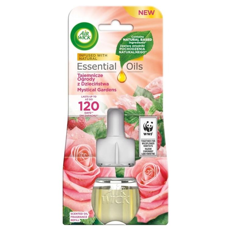 Air Wick, Essential Oils, wkład do elektrycznego odświeżacza, Tajemnicze Ogrody z Dzieciństwa, 19 ml