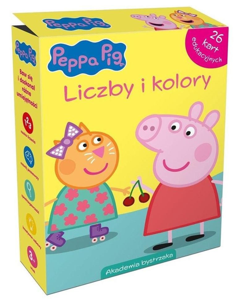 Akademia bystrzaka, Świnka Peppa, Liczby i kolory, karty edukacyjne