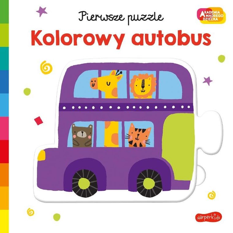 Akademia Mądrego Dziecka. Kolorowy autobus. Pierwsze puzzle