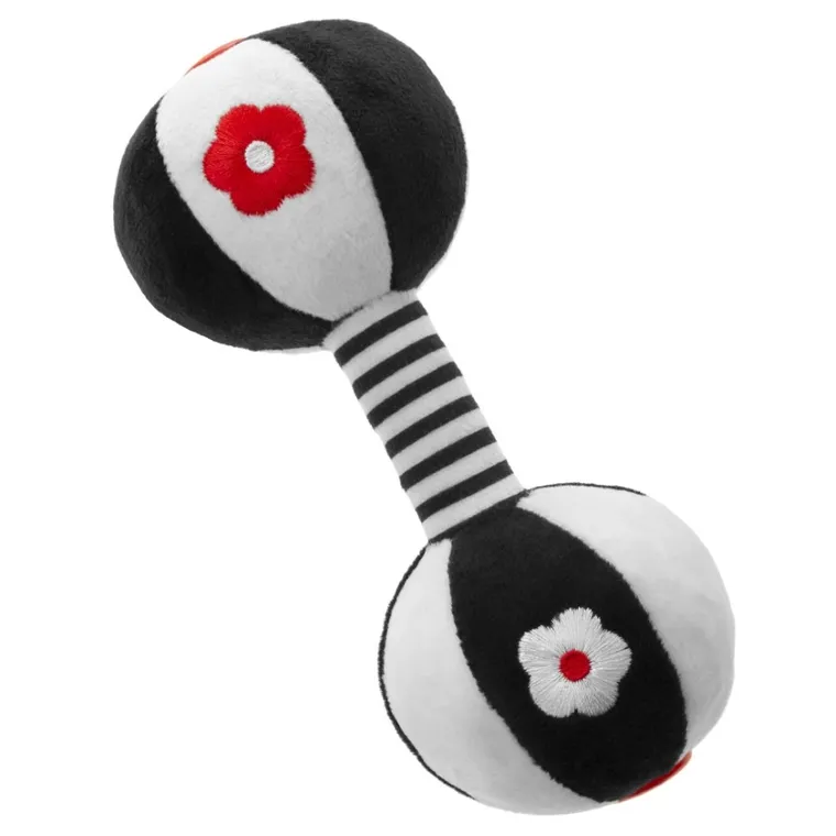 Akuku, grzechotka pluszowa, hantel