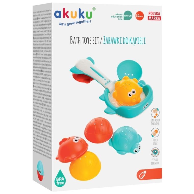 Akuku, kosz z zabawkami kąpielowymi