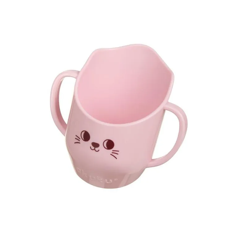 Akuku, kubek pochyły do nauki picia, różowy