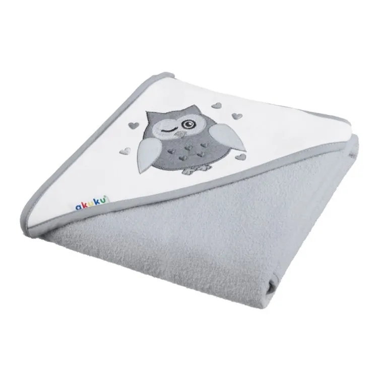 Akuku, okrycie kąpielowe, bawełniane, szare, 100-100 cm