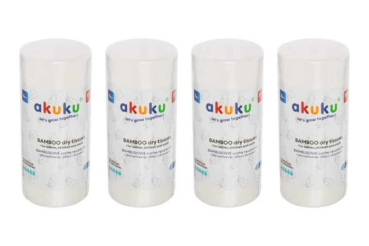 Akuku, ręczniki bambusowe, 18-25 cm, 4 x100 szt.