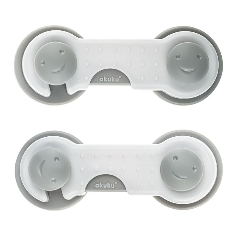 Akuku, zabezpieczenia uniwersalne do szafek, szare, 9 cm