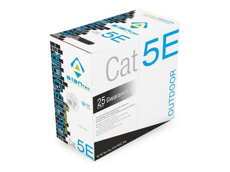 Alantec, kabel sieciowy F/UTP, kat.5e, PE, zewnętrzny, suchy, 305m