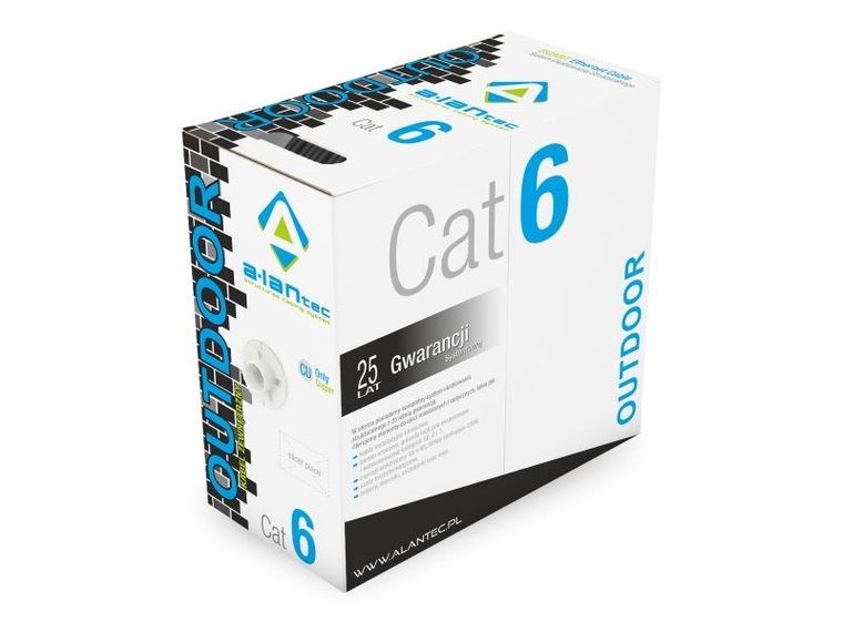 Alantec, kabel sieciowy U/UTP, kat.6, zewnętrzny suchy, pE 305m