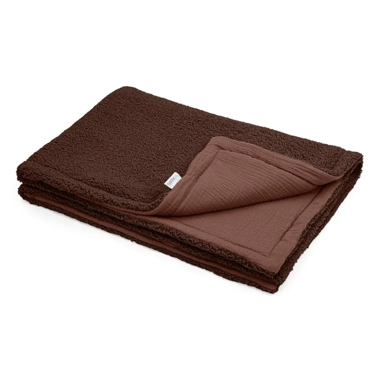 Albero Mio, Cotton Muślin & Boucle, kocyk boucle, brąz, 75-100 cm