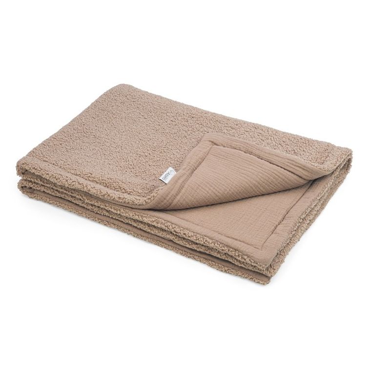 Albero Mio, Cotton Muślin & Boucle, kocyk boucle, karmel, 75-100 cm