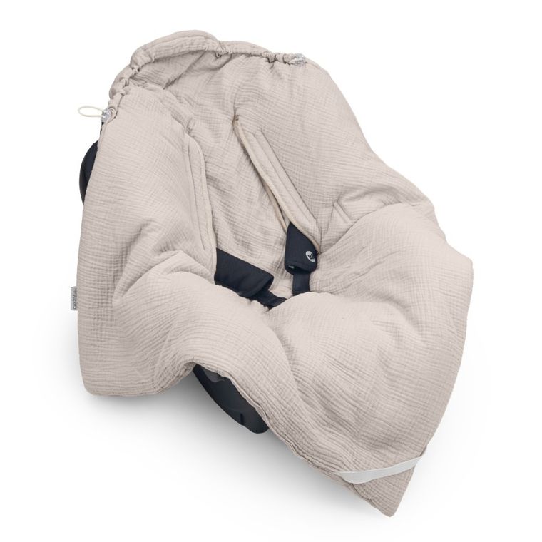 Albero Mio, otulacz muślinowy do fotelika, ocieplany, beż
