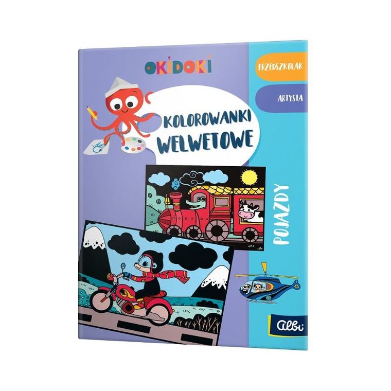 Albi. Okidoki. Kolorowanka welurowa. Pojazdy