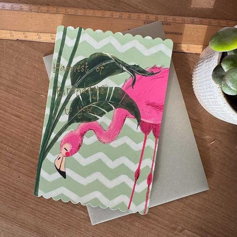 Alex Clark, karnet urodzinowy, flaming