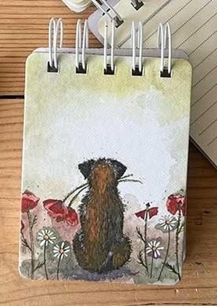 Alex Clark, kołonotes A7, Border terrier i maki, 1 szt.