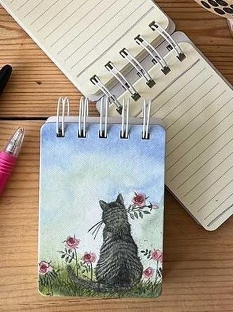 Alex Clark, kołonotes A7, Kot i róże, 1 szt.
