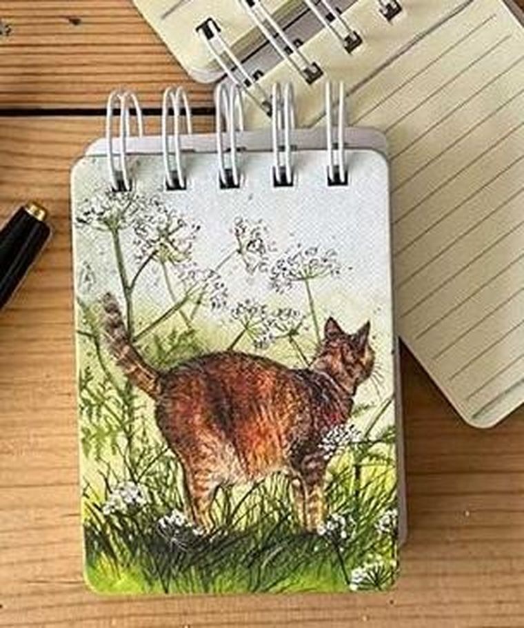 Alex Clark, kołonotes A7, Kot na łące, 1 szt.
