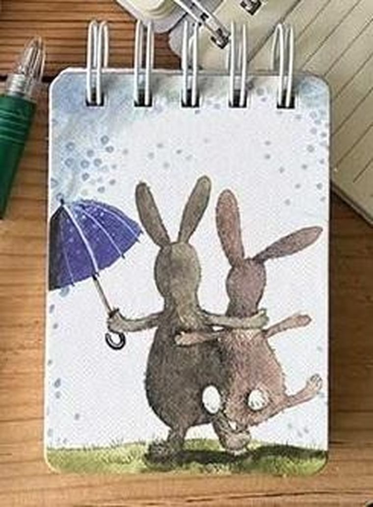 Alex Clark, kołonotes A7, Króliki w deszczu, 1 szt.