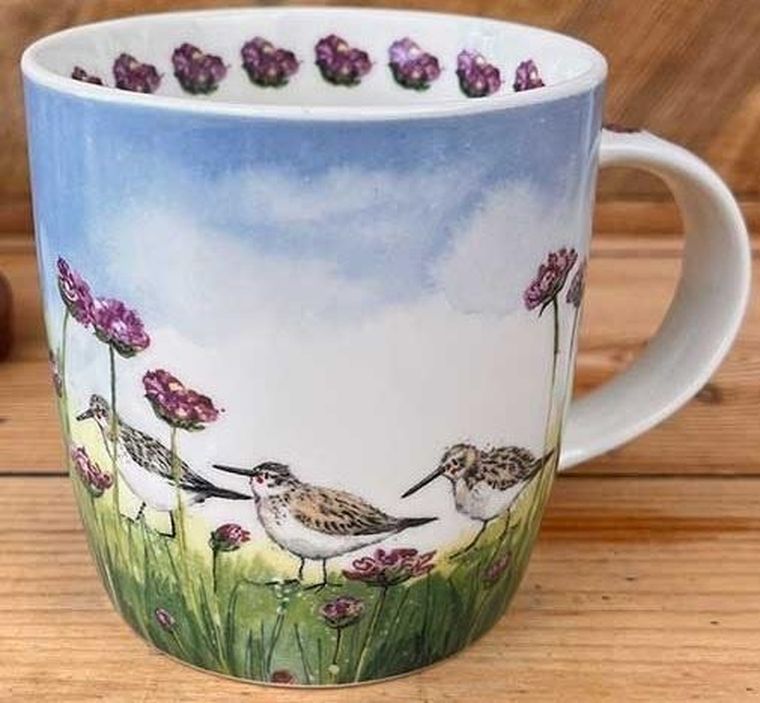 Alex Clark, kubek, Ptak biegus i kwiaty