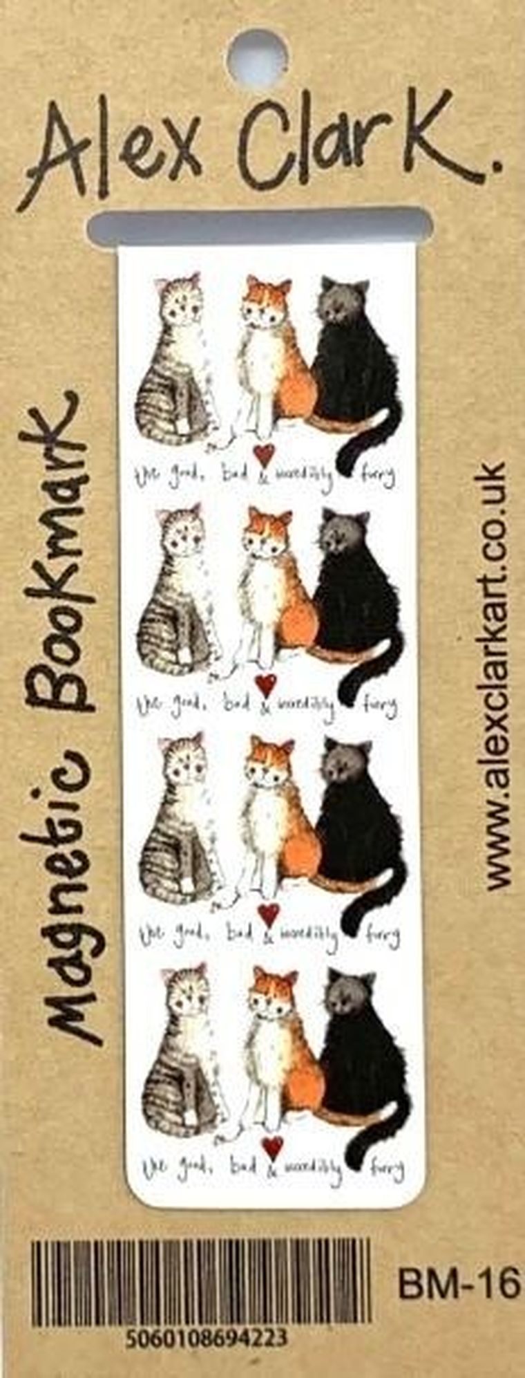 Alex Clark, magnetyczna zakładka do książki, 3 różne koty