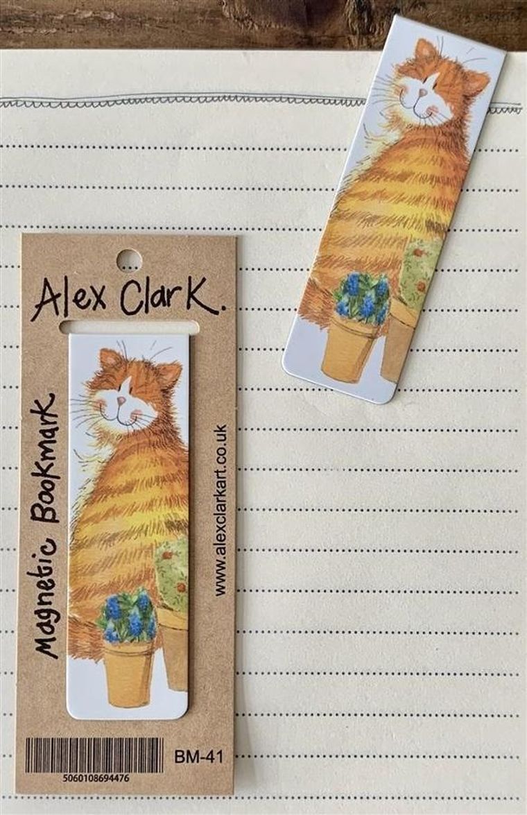 Alex Clark, magnetyczna zakładka do książki, Kot i doniczki