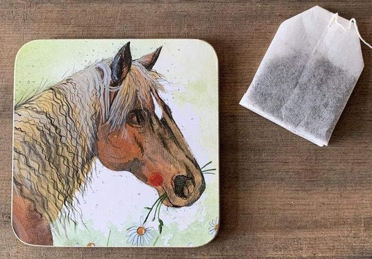 Alex, podkładka pod kubek, Koń i kwiaty