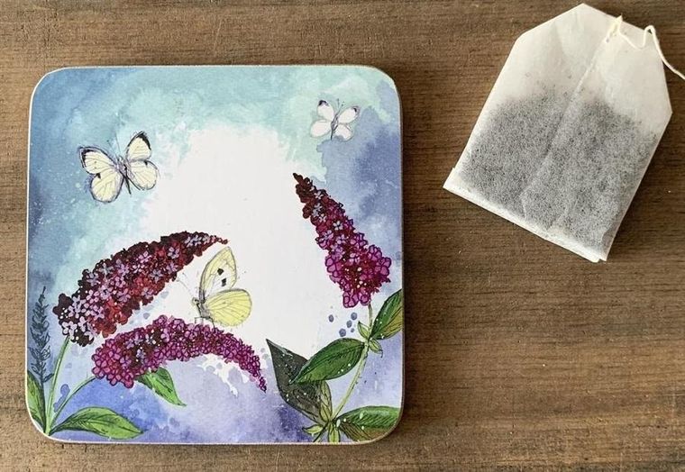 Alex, podkładka pod kubek, Motyle i budleja