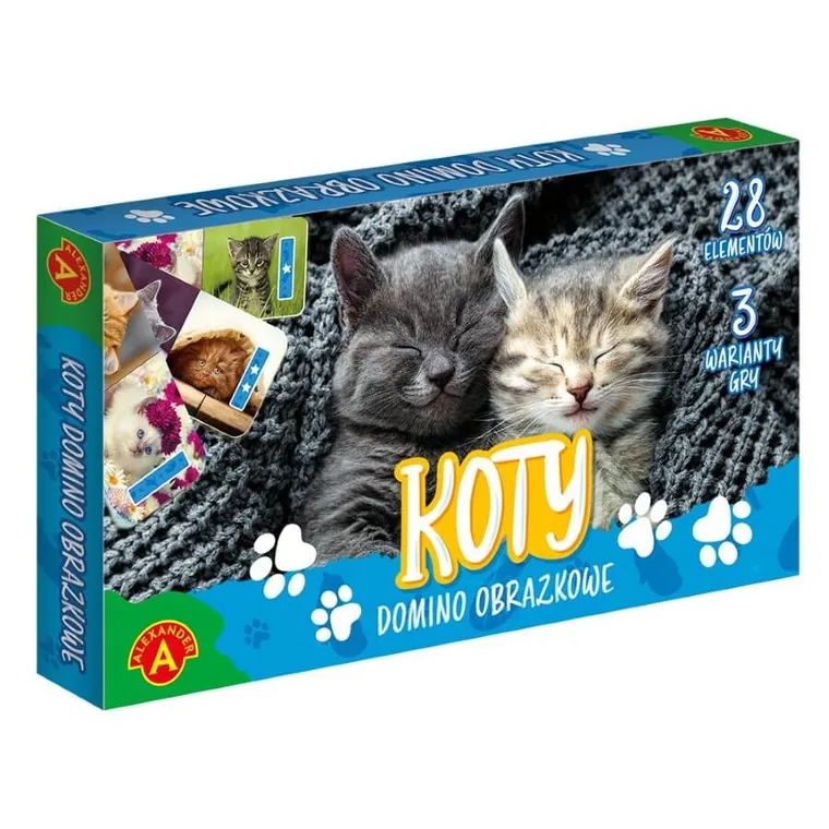 Alexander, domino obrazkowe, gra familijna, Koty, 28 elementów