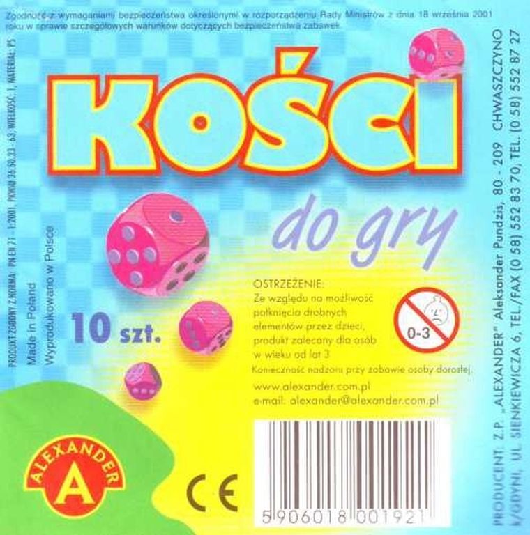 Alexander, Kości do gry, zestaw
