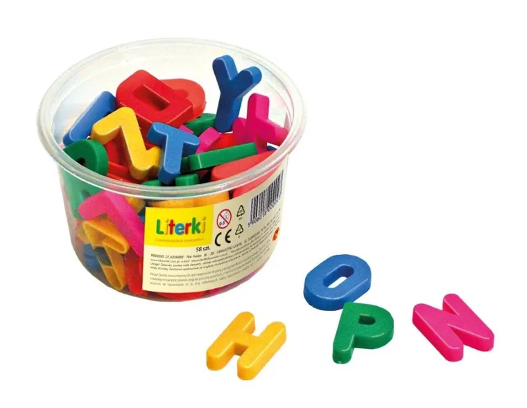 Alexander, literki magnetyczne w wiaderku