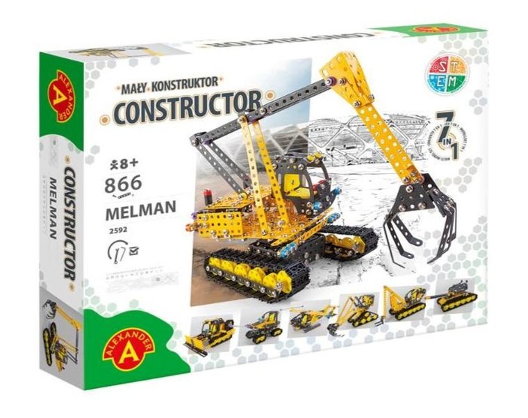 Alexander, Mały Konstruktor, Melman, zestaw konstrukcyjny 7w1, 866 elementów