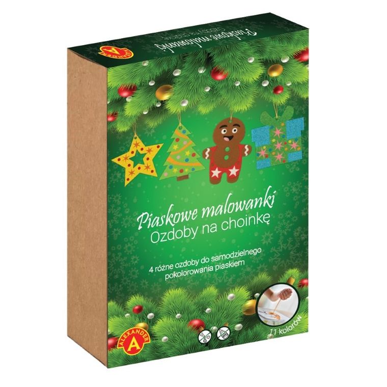 Alexander, Piaskowe Malowanki, Ozdoby na Choinkę: Ciastek, zestaw kreatywny