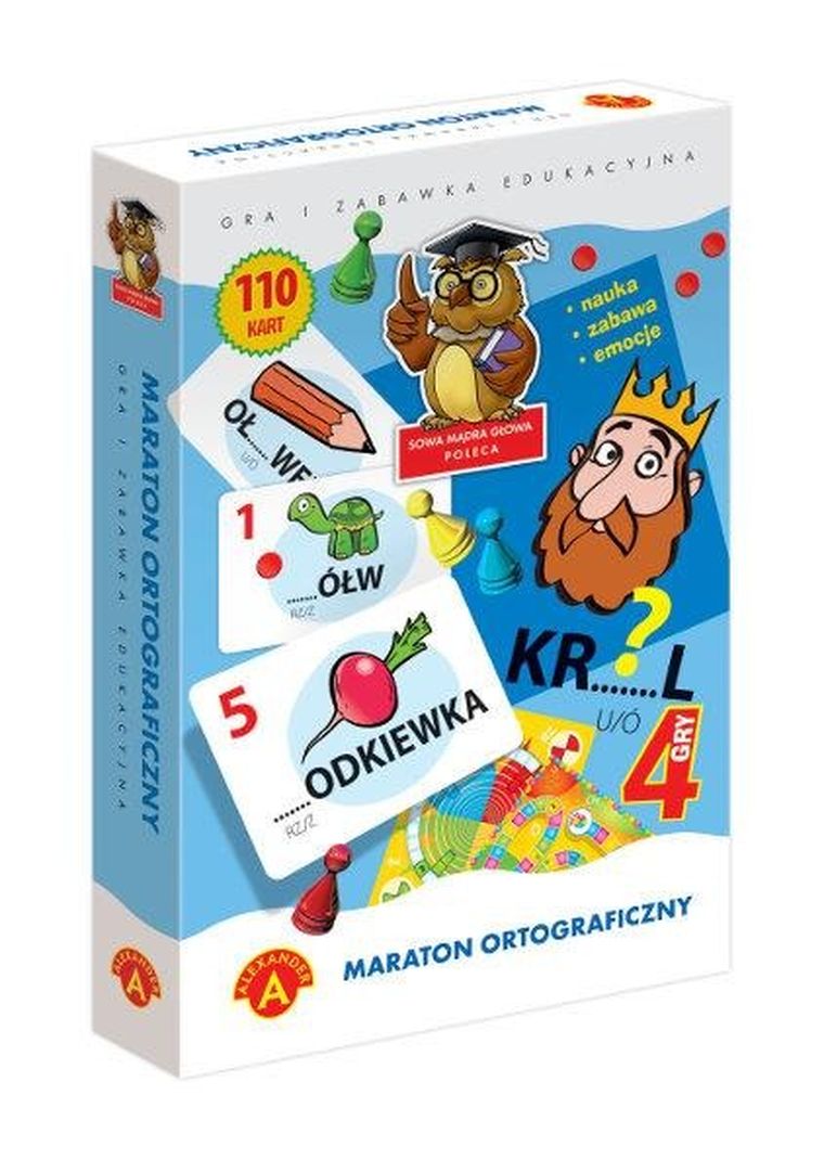 Alexander, Sowa Mądra Głowa, Edu Sowa, Maraton ortograficzny, gra edukacyjna