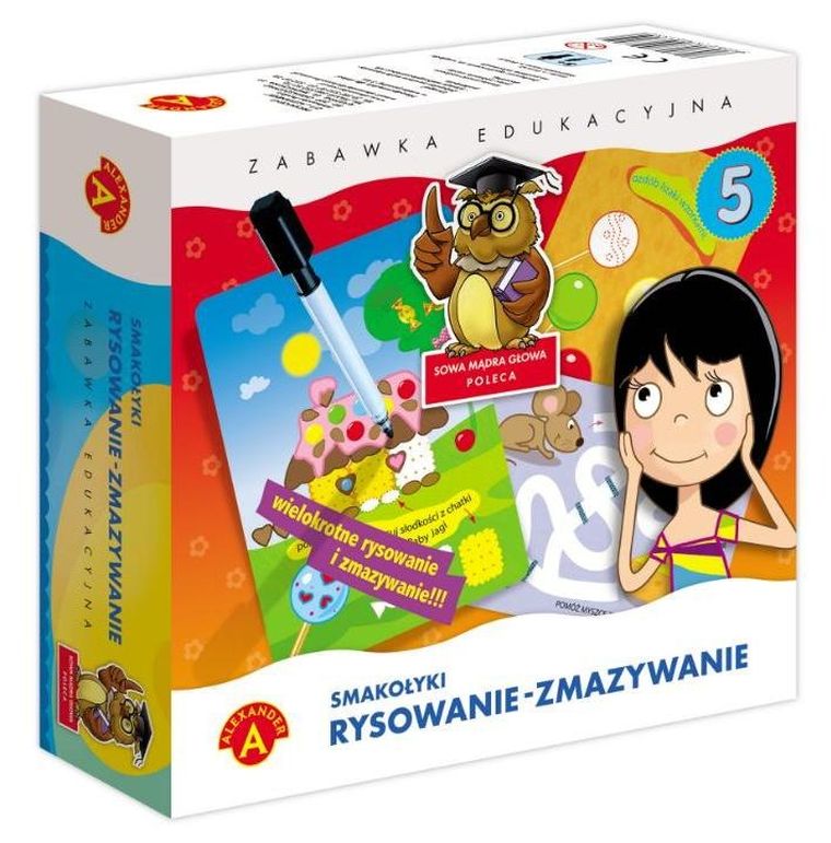 Alexander, Sowa Mądra Głowa, Smakołyki, rysowanki zmazywanki 5
