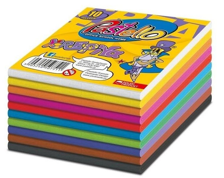 Alfa Pastello, bibuła marszczona kostka, 10-10 cm, 10 kolorów